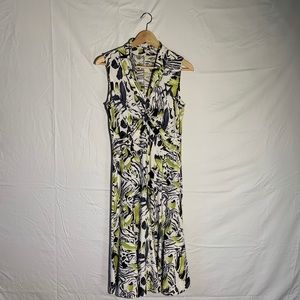 Green & Black Pattern Dress